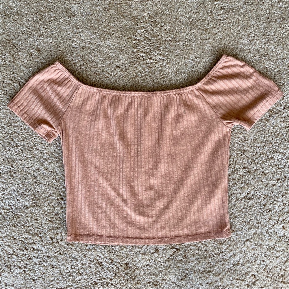 Orange Off-the-Shoulder Crop Top